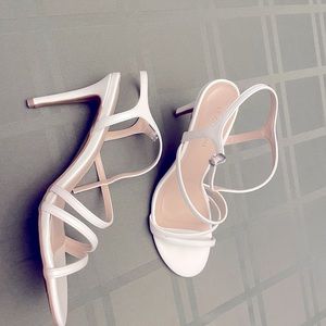 White dressy strappy heels